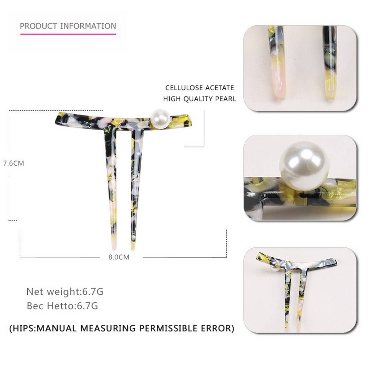 HAIRPIN ACETATE HAIRPIN INK TWO-TOOTH HAIRPIN