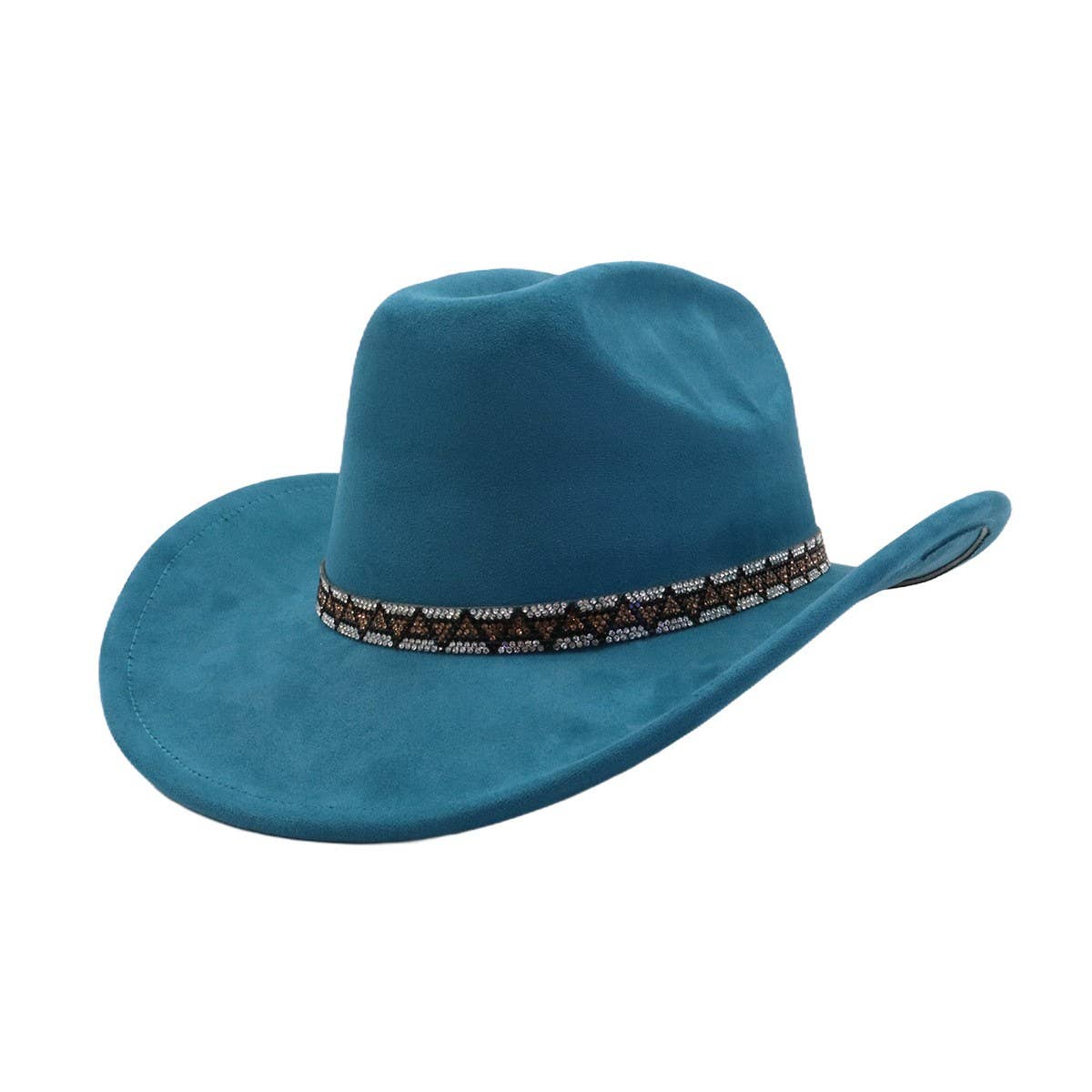 Men & Women Suede Cowboy Fedora Ethnic Design_CWAH04420