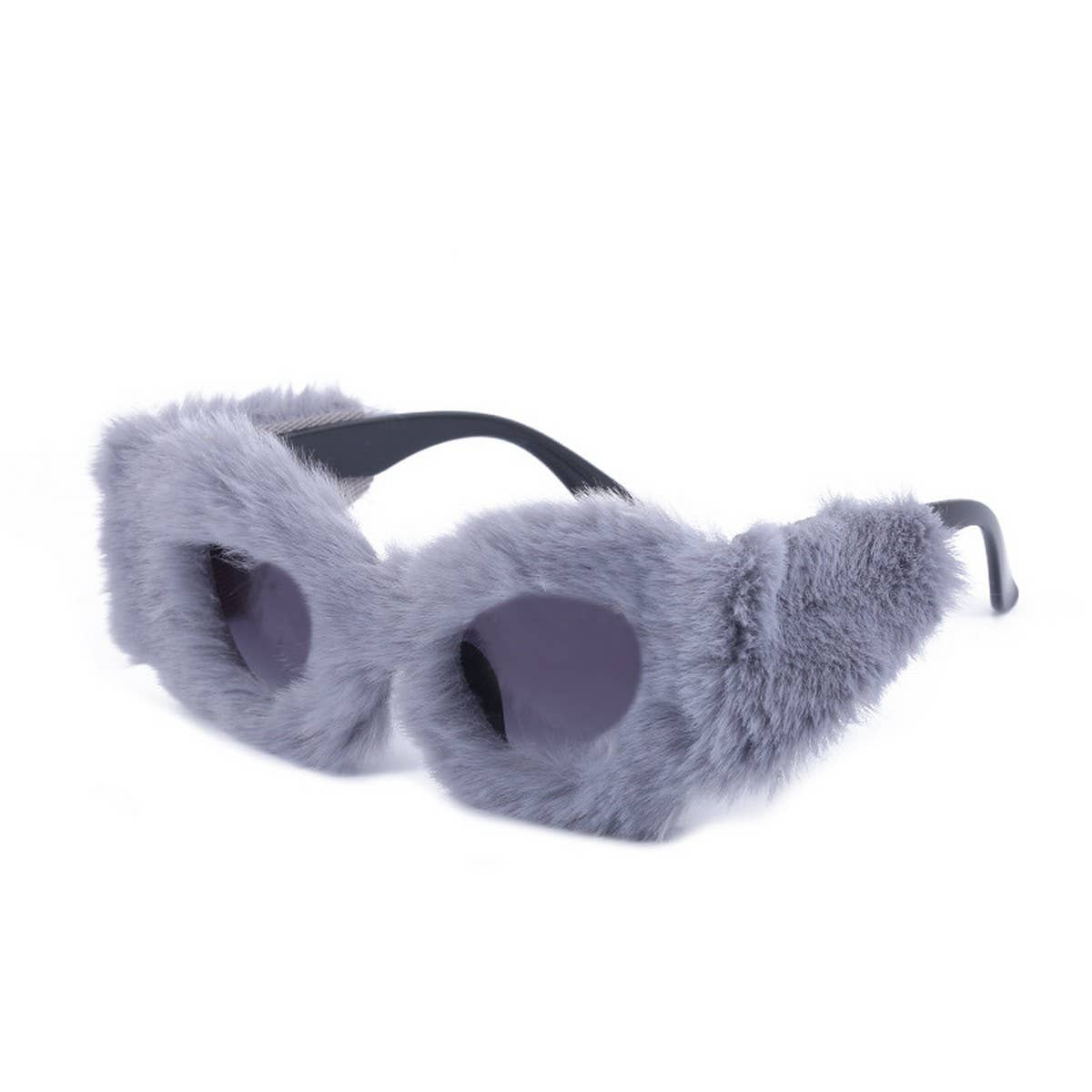PLUSH WINTER SUNGLASSES FASHION CAT EYE SUNGLASSES_CWASG0571