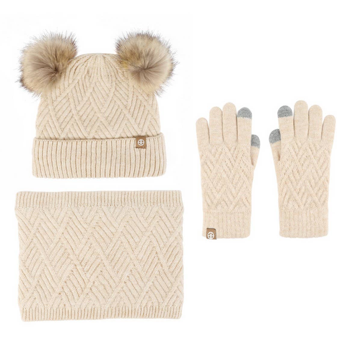 CHILDREN'S WOOL WARM KNITTED THREE-PIECE SUIT