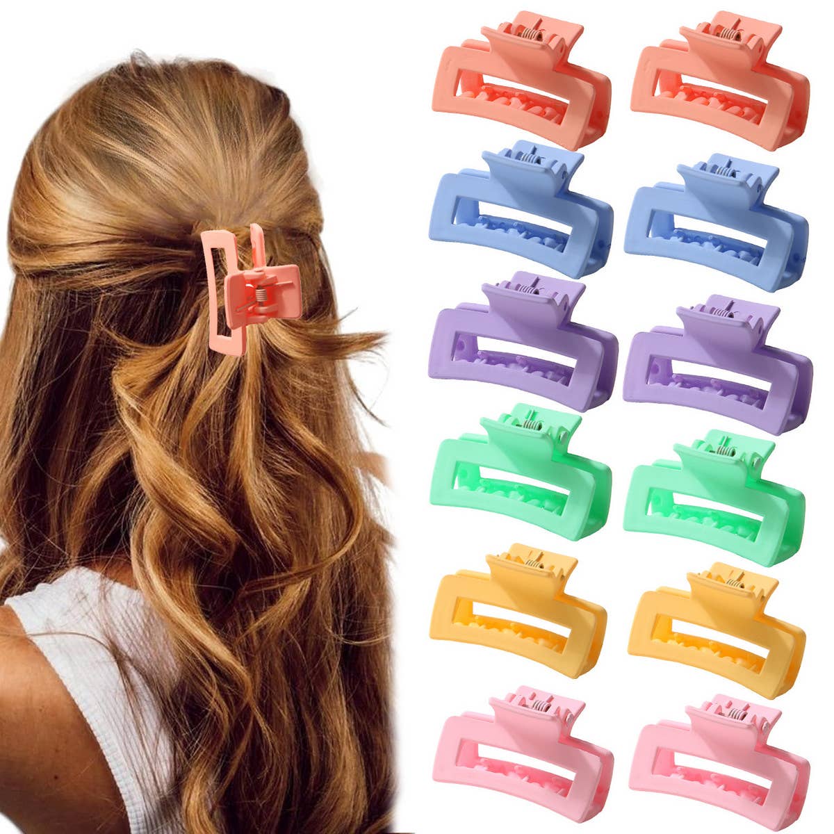 Candy Color Mini Rectangle Hair Claw - Cute Clip_CWAHA1041