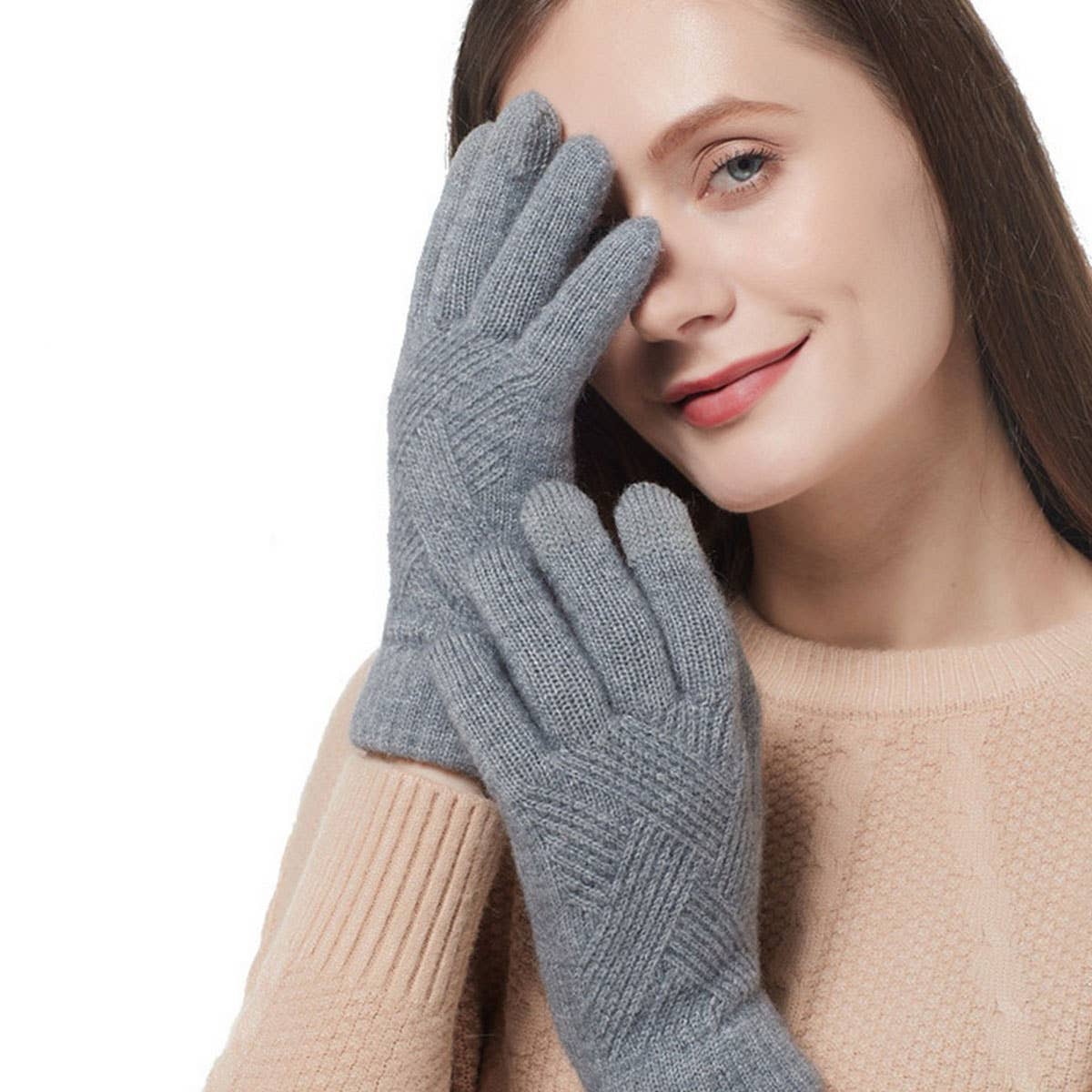 WINTER WOMEN'S TOUCH SCREEN KNITTED GLOVES_CWAG0375