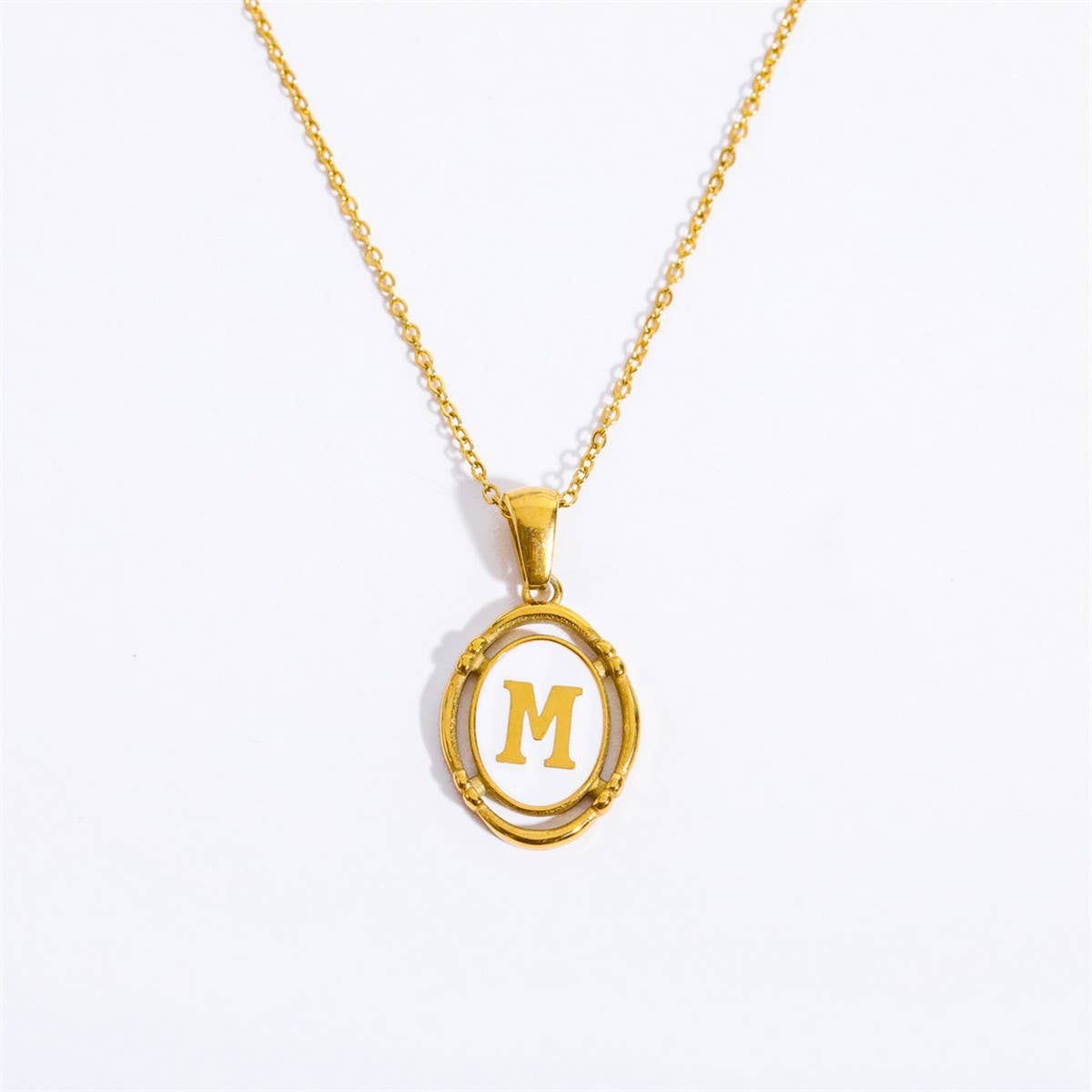 NEW CREATIVE 26 LETTERS PENDANT OVAL NECKLACE