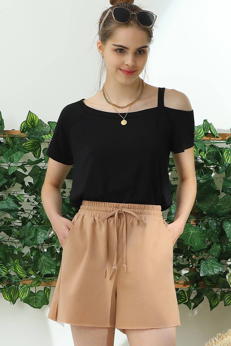 CWBSP159_HIGH WAIST FRENCH TERRY PANTS WITH SIDE POCKETS