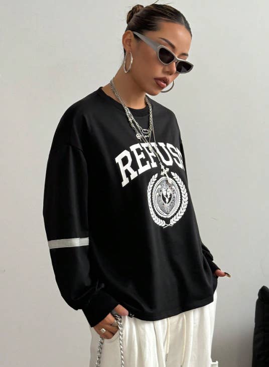 Fashion round-neck long-sleeved loose sweatshirt