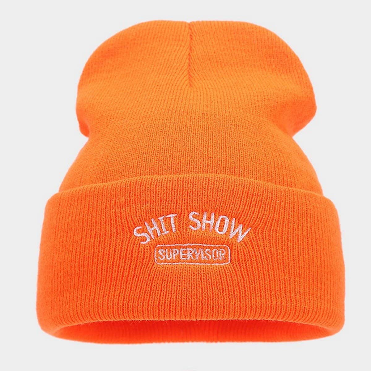 SHIT SHOW EMBROIDERED LETTER PILE HAT KNITTED HAT_CWAH2084
