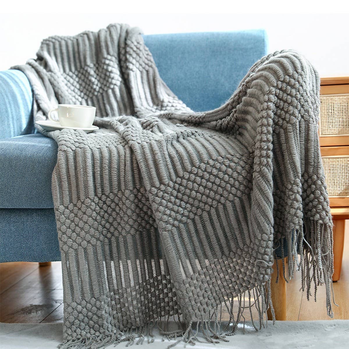 DOUDOU BLANKET FRINGED SHAWL BLANKET
