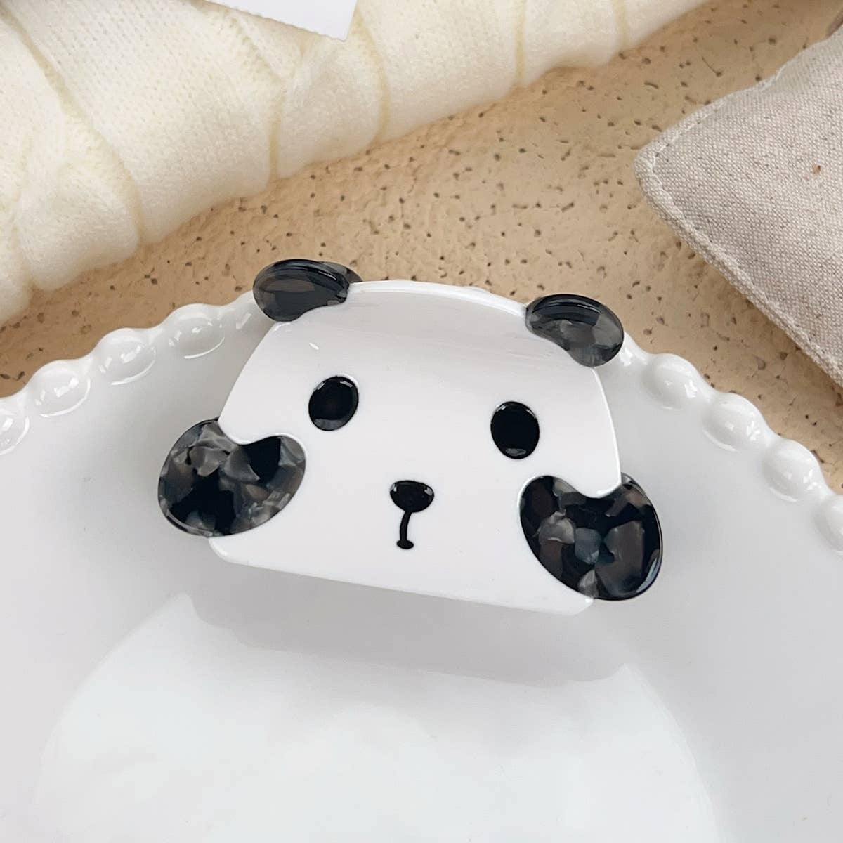 Cartoon acetate hair clips sweet panda grab clips