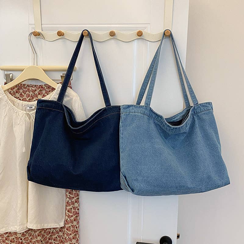 Casual denim single-shoulder underarm bag