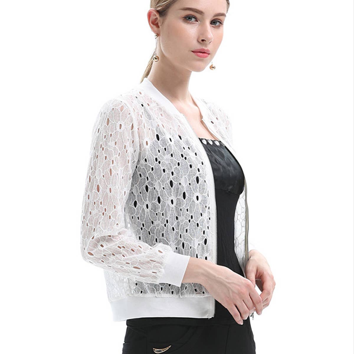 Fashion sports casual lace long-sleeved jacket
