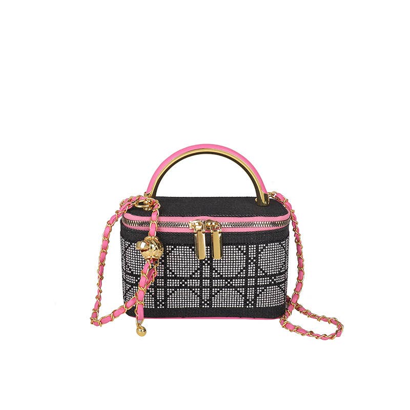 Diamond-shaped crossbody hand-held box bag