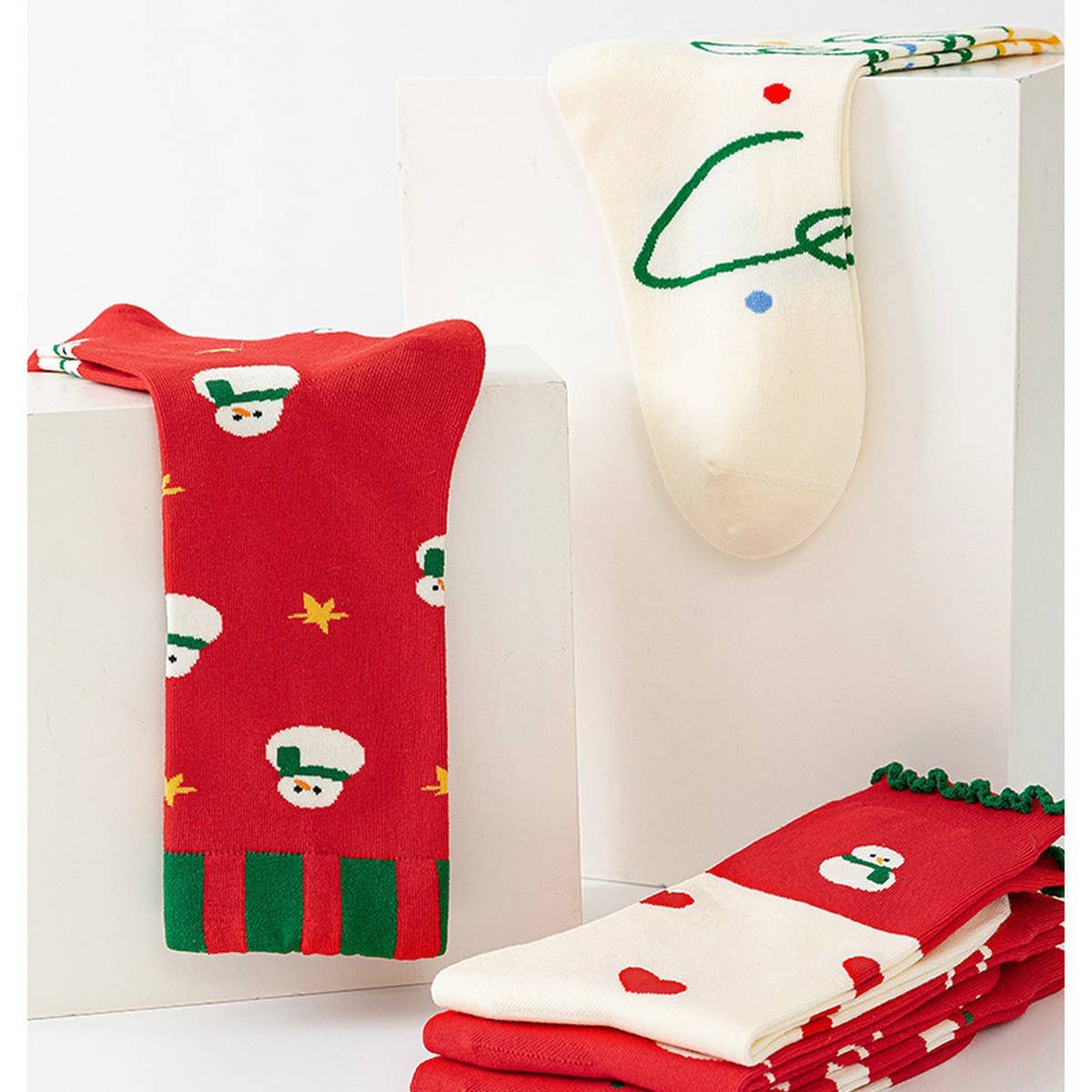CWMS1889_CUTE CARTOON COUPLE CHRISTMAS SOCKS