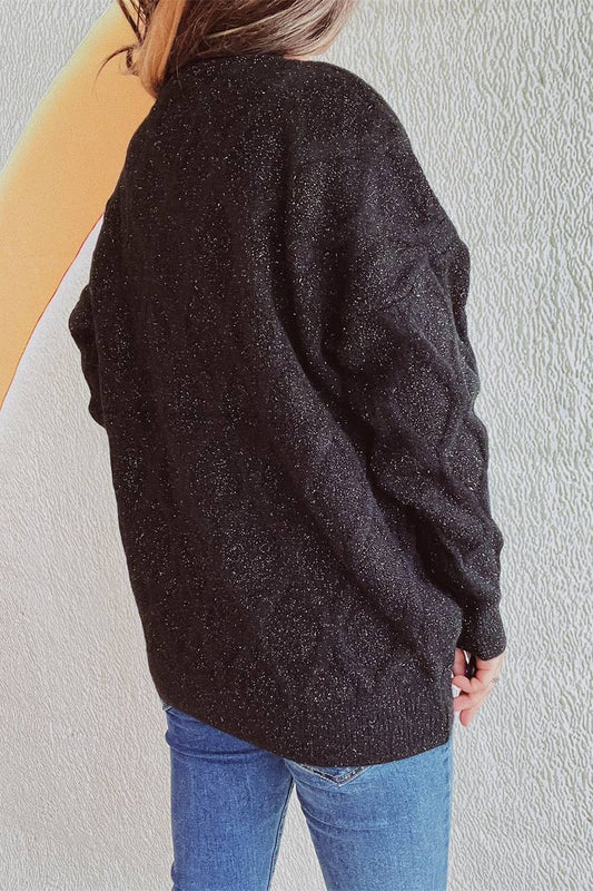 Cwoswl3868_Vintage Autumn Winter Long-Sleeved Gold Sweater