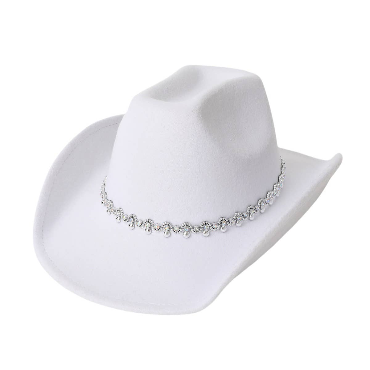 Sequin Spiral Western Felt Hat with Curved Brim_CWAH3645
