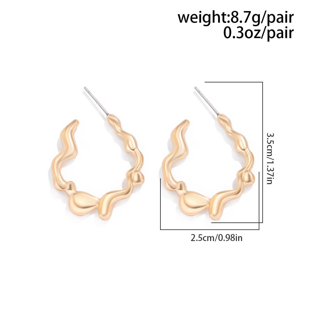 CREATIVE LAVA HEART-SHAPED ASYMMETRICAL EARRINGS