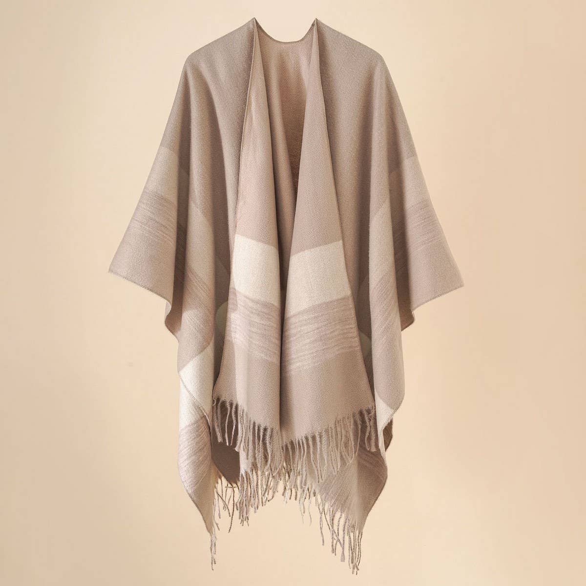 FASHIONABLE WARM STRIPED COLOR MATCHING SHAWL