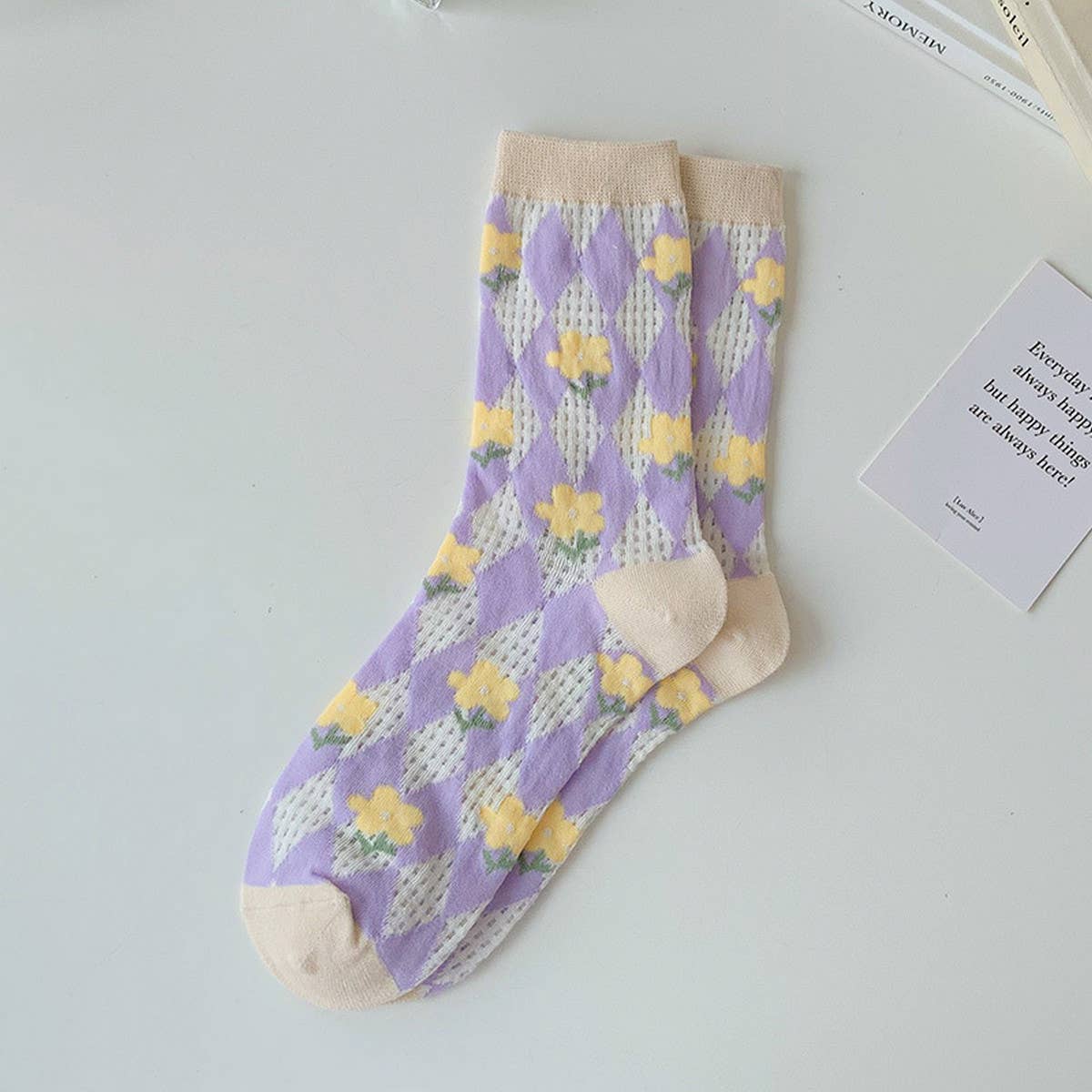 WOMEN THIN CUTE THREE-DIMENSIONAL FLOWER SOCKS