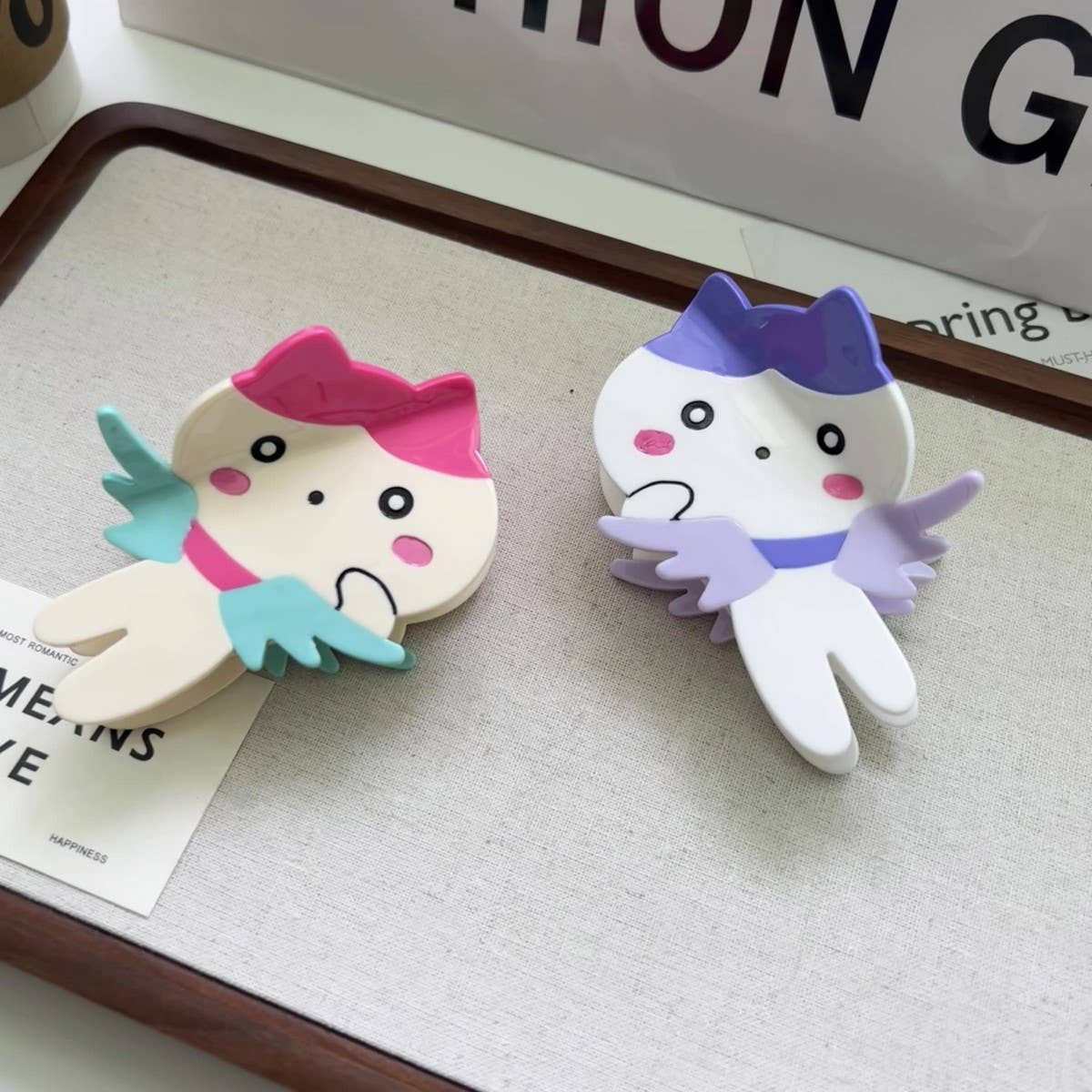 Cute Angel Acetate Claw Clip ?Sweet Dopamine Style