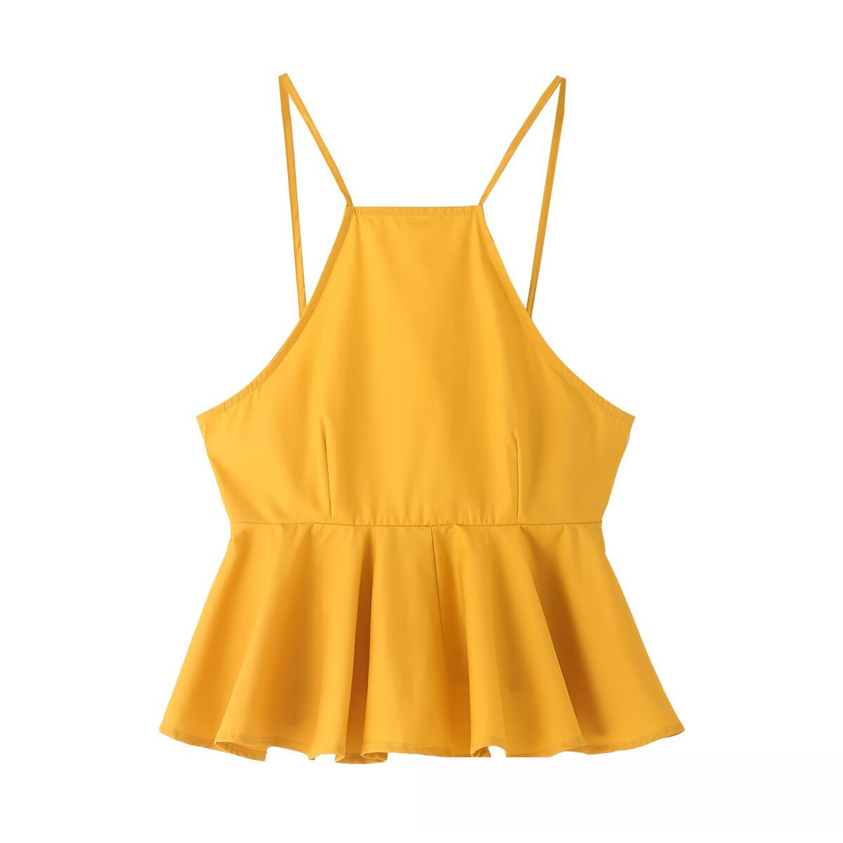 Ruffled Halter Top ? Poplin Summer Cami