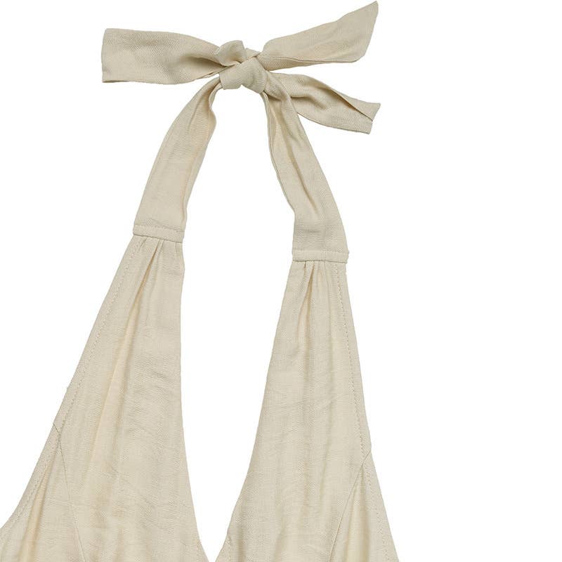 Simple and casual solid color wide-leg jumpsuit