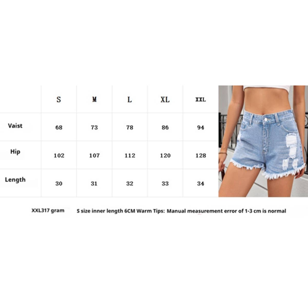 Distressed Washed Ripped Denim Hot Shorts