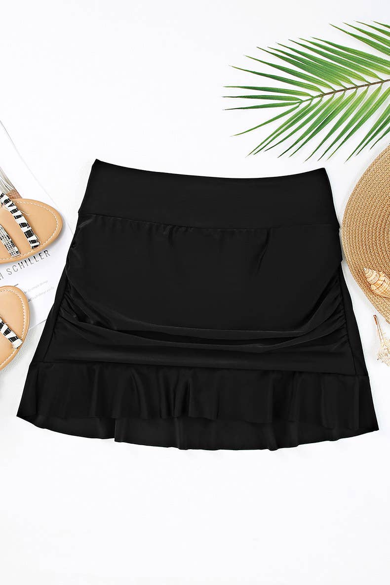 Versatile pleated ruffled three-inch shorts