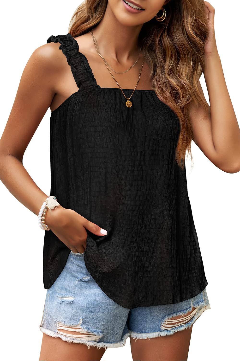 SOLID COLOR CAMISOLE TOP WITH PIT-STRIPED ELASTIC