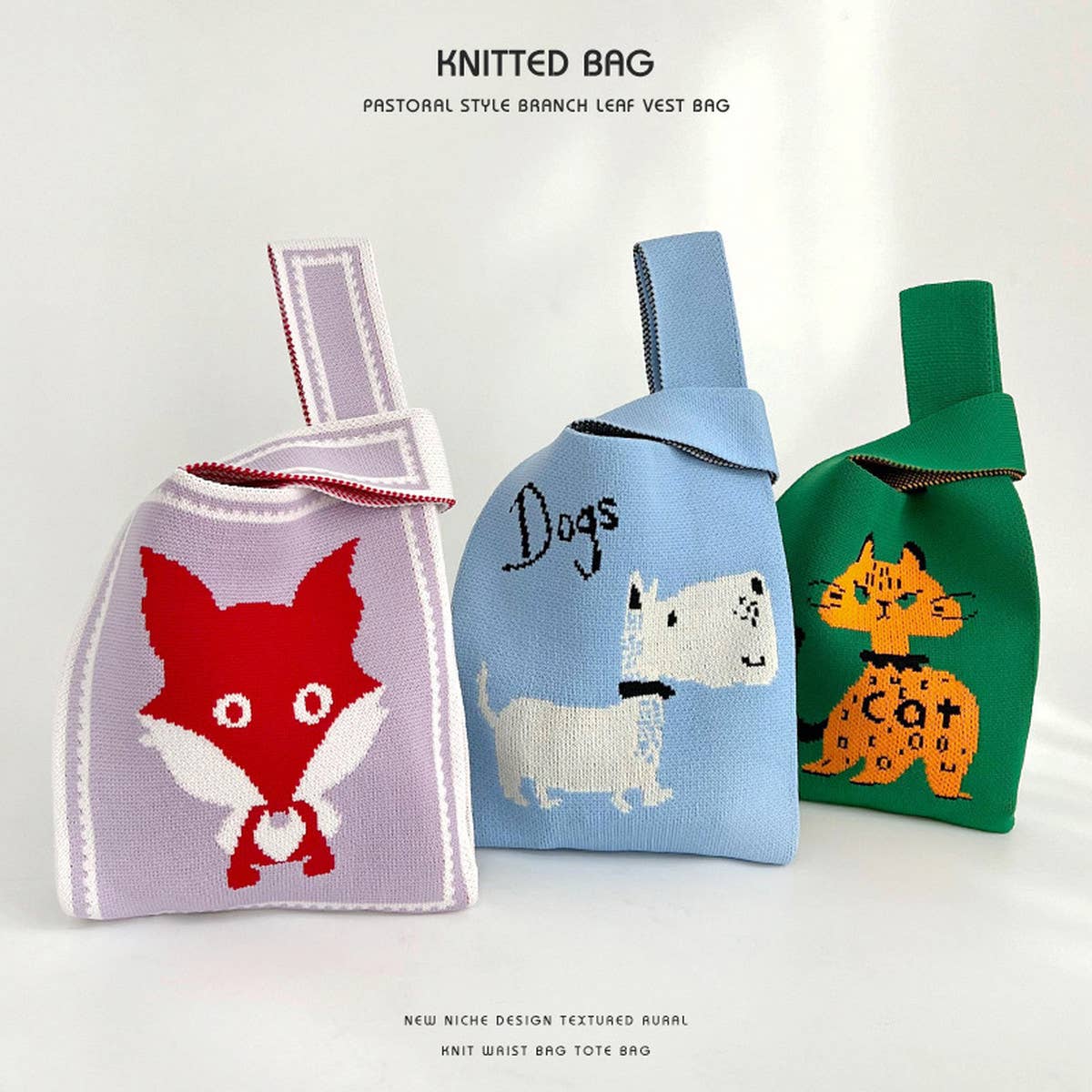 CARTOON ANIMAL SERIES KNITTED HANDBAG_CWAB2372