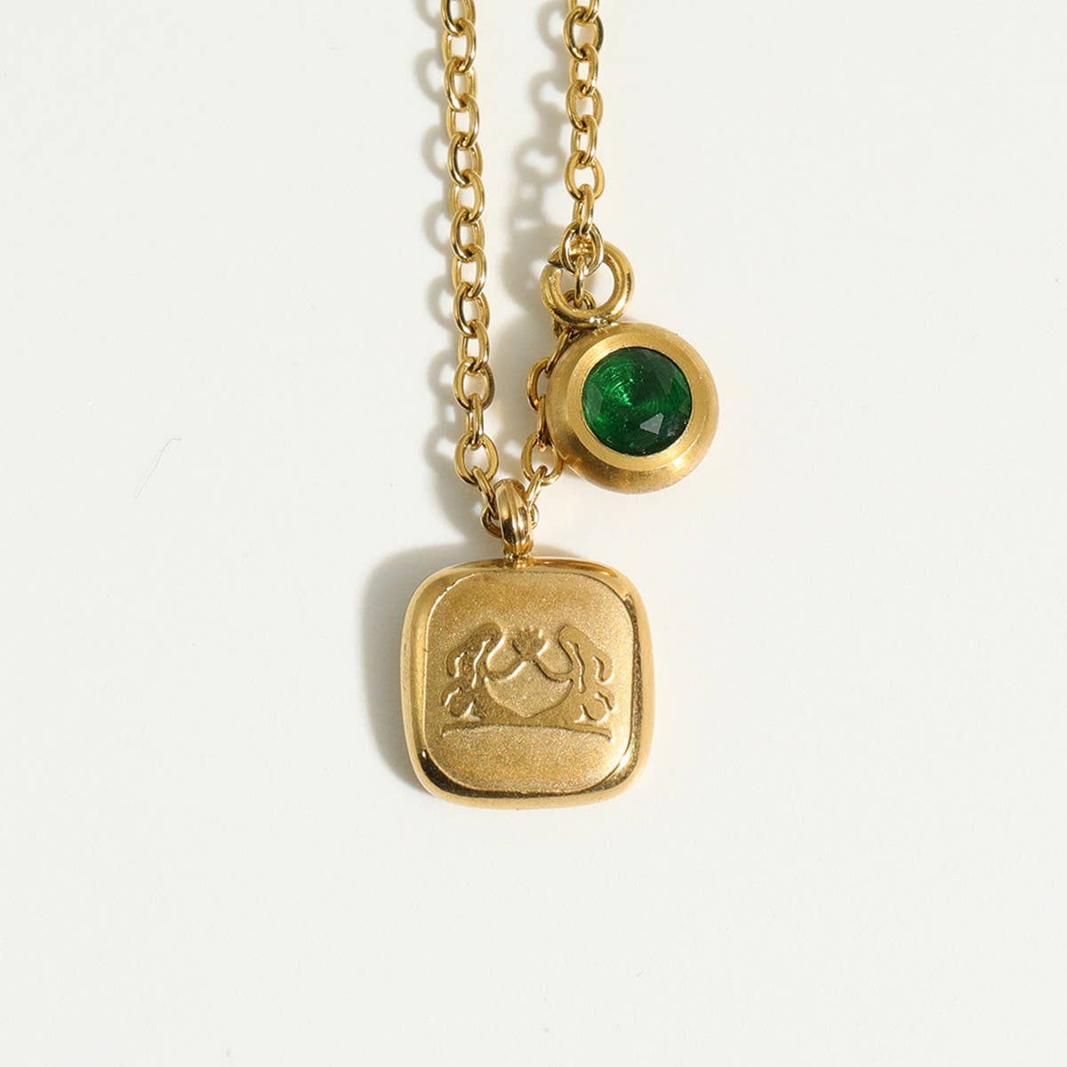 Vintage 12 Zodiac Sign Pendant Necklace
