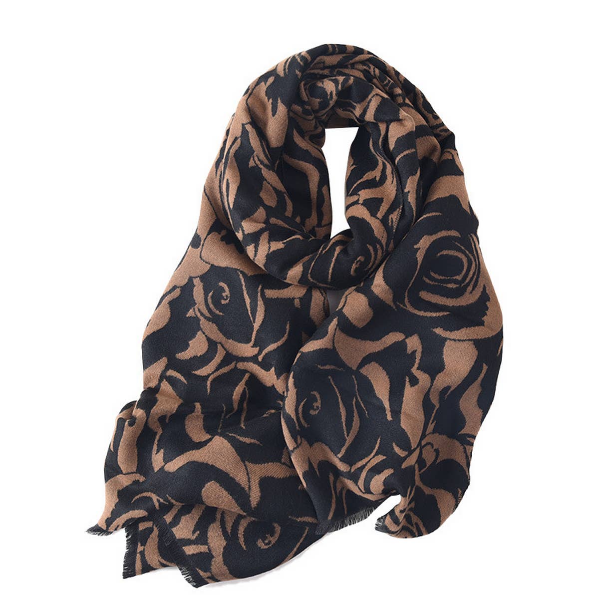 Rose Print Shawl Scarf ? Soft Warm Elegant Wrap