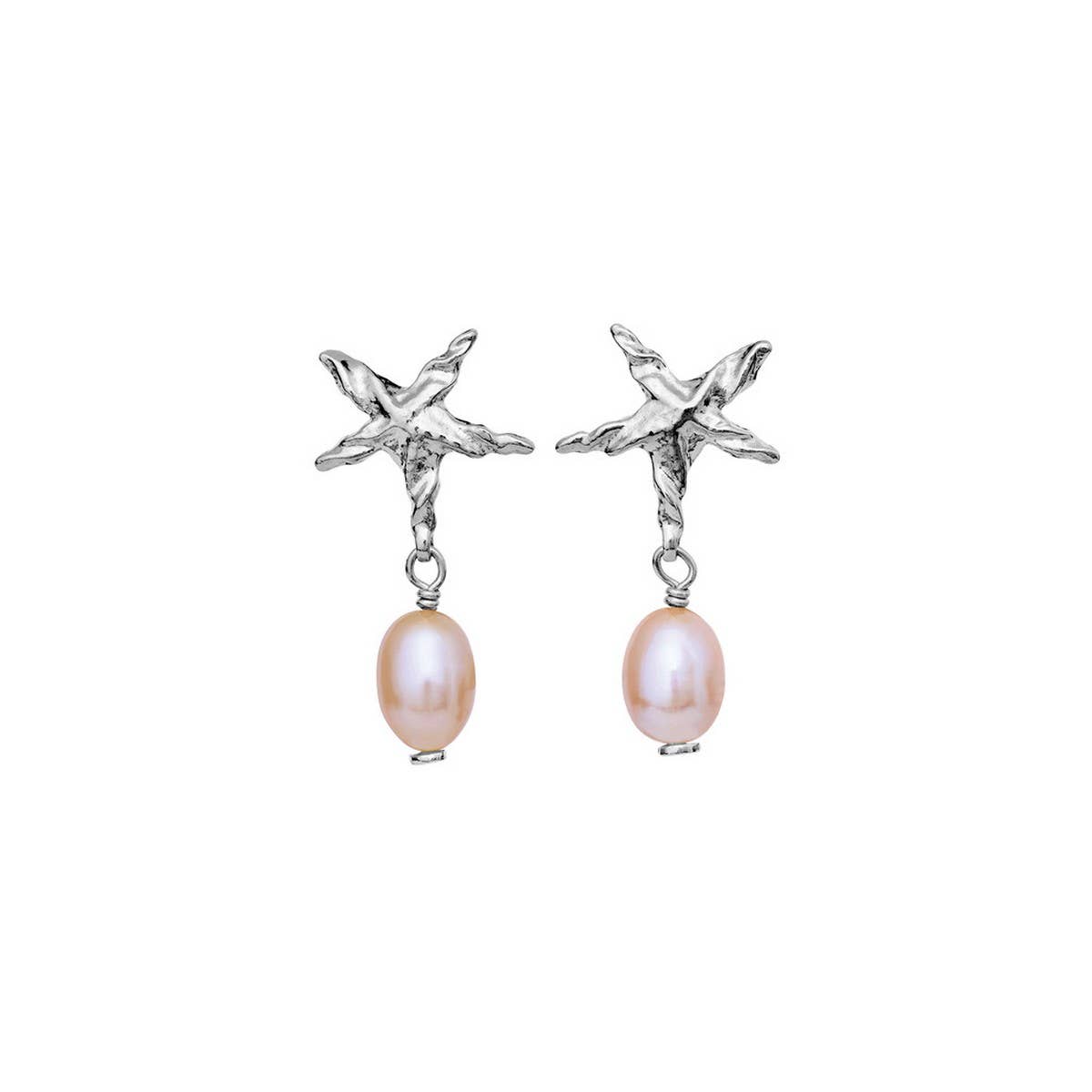 Fashion Star Pearl Earrings Stainless Steel Coated_CWAJE4999