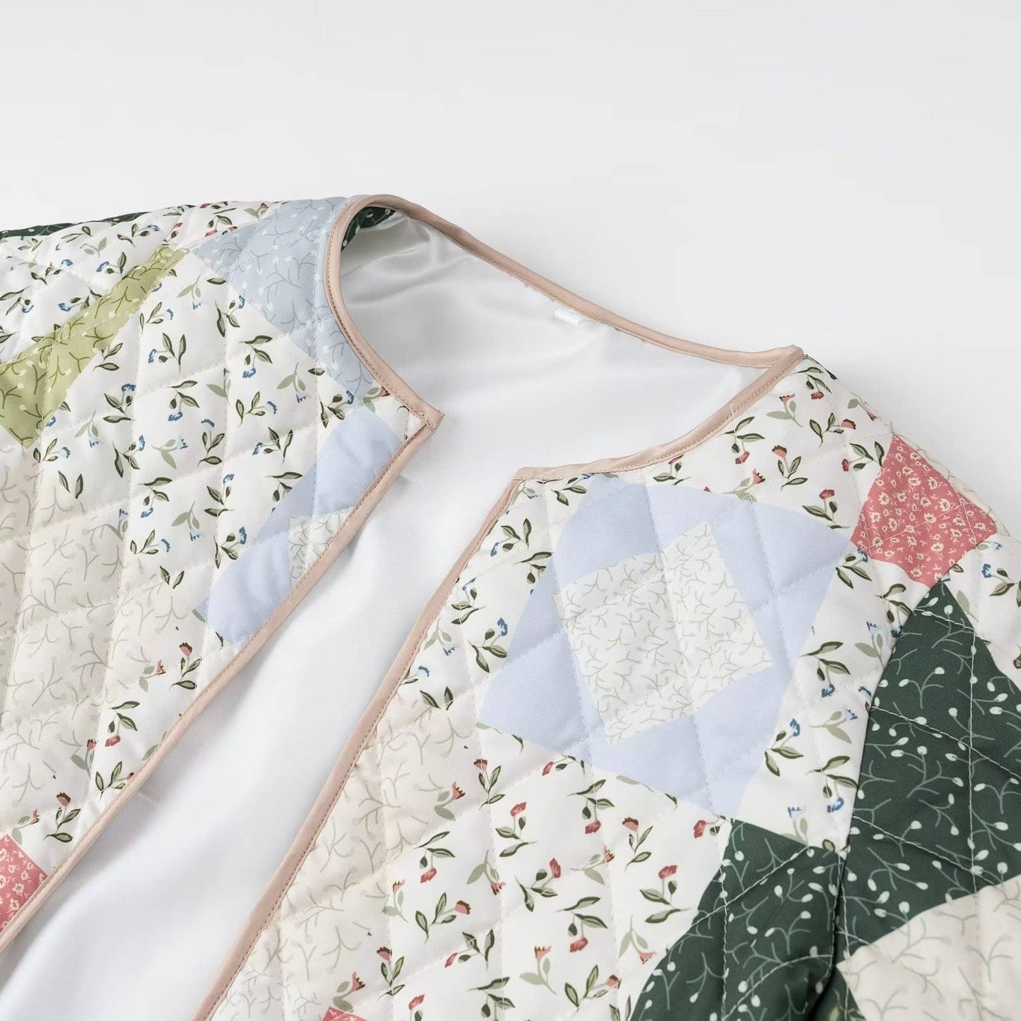 Fashionable printed loose quilted cotton jacket