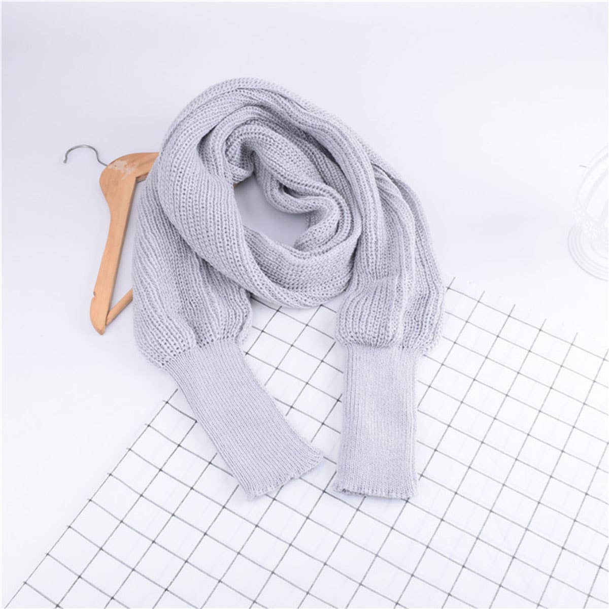 Knitted Sleeve Scarf Shawl for Men & Women Winter