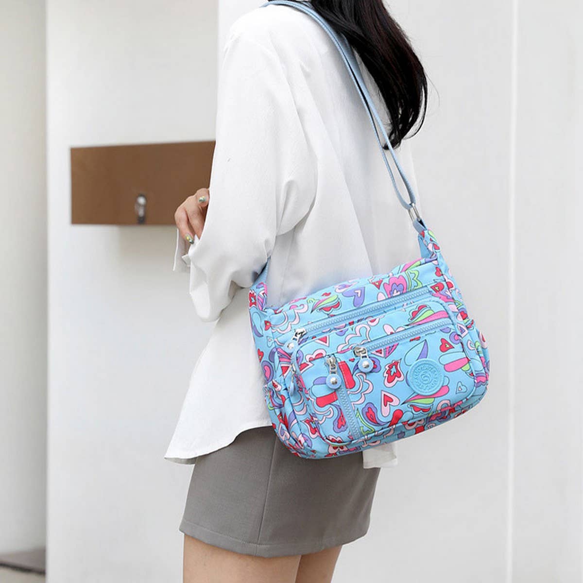 FASHION PRINTED NYLONCANVAS SHOULDER CROSSBODY BAG_CWASC1781