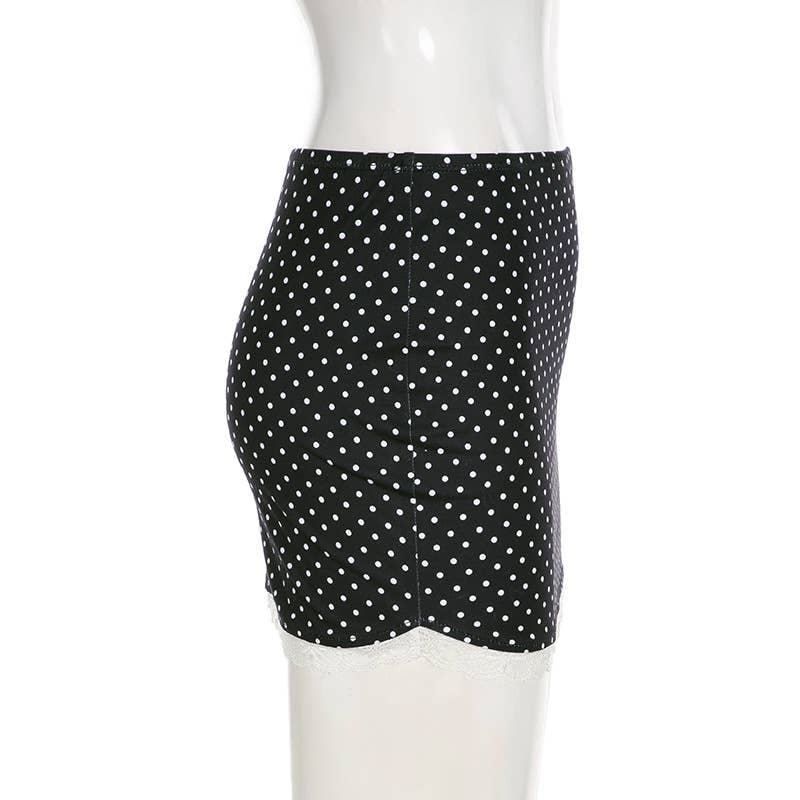Gentle wind lace lace polka dot hip skirt