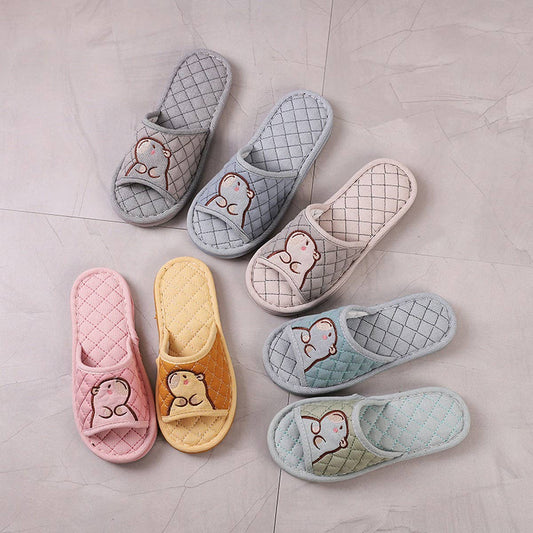 Capybara Indoor Slippers with Thick Fabric Sole_CWSHF0192