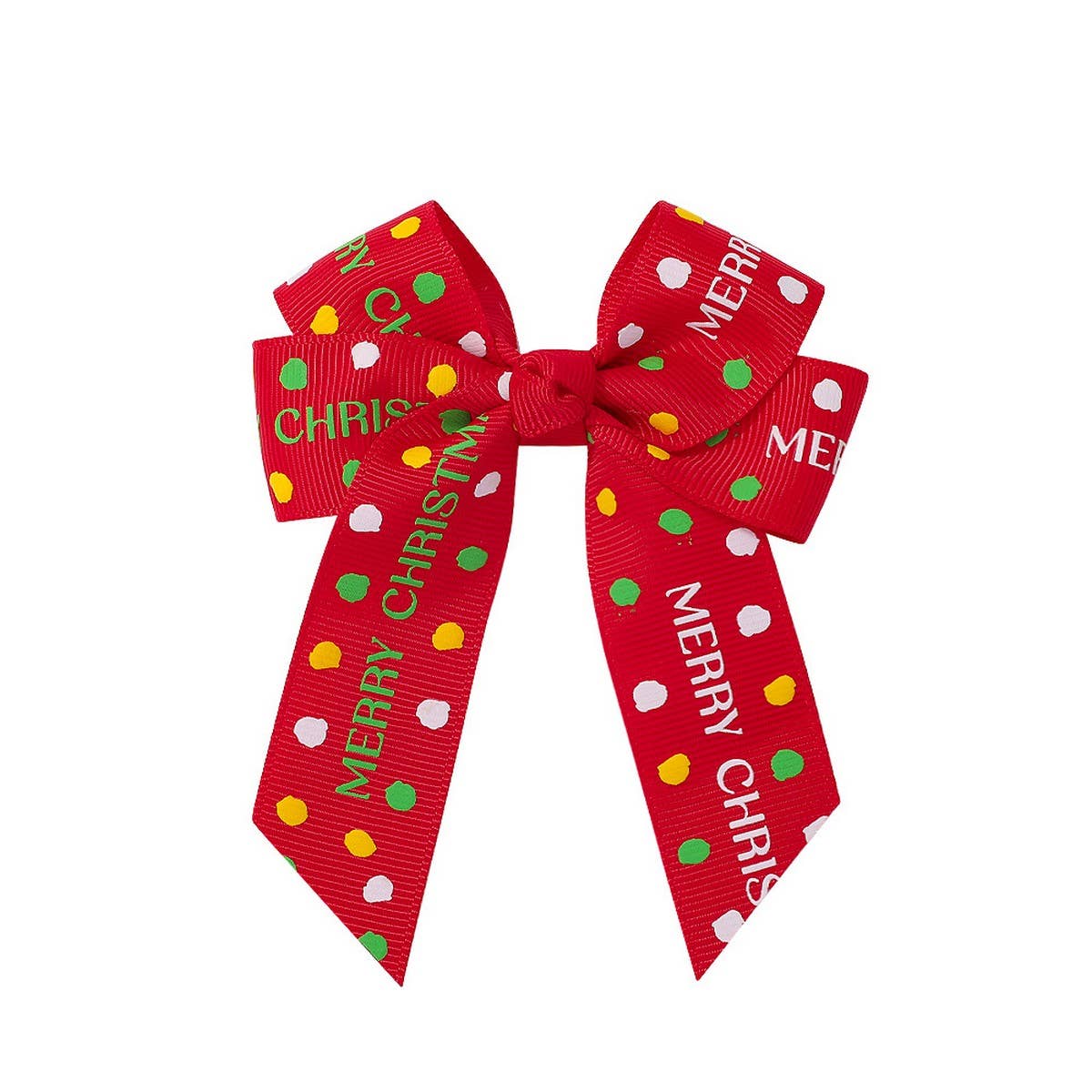Reindeer Polka Dot Ribbon Hair Clip_CWAHA6697