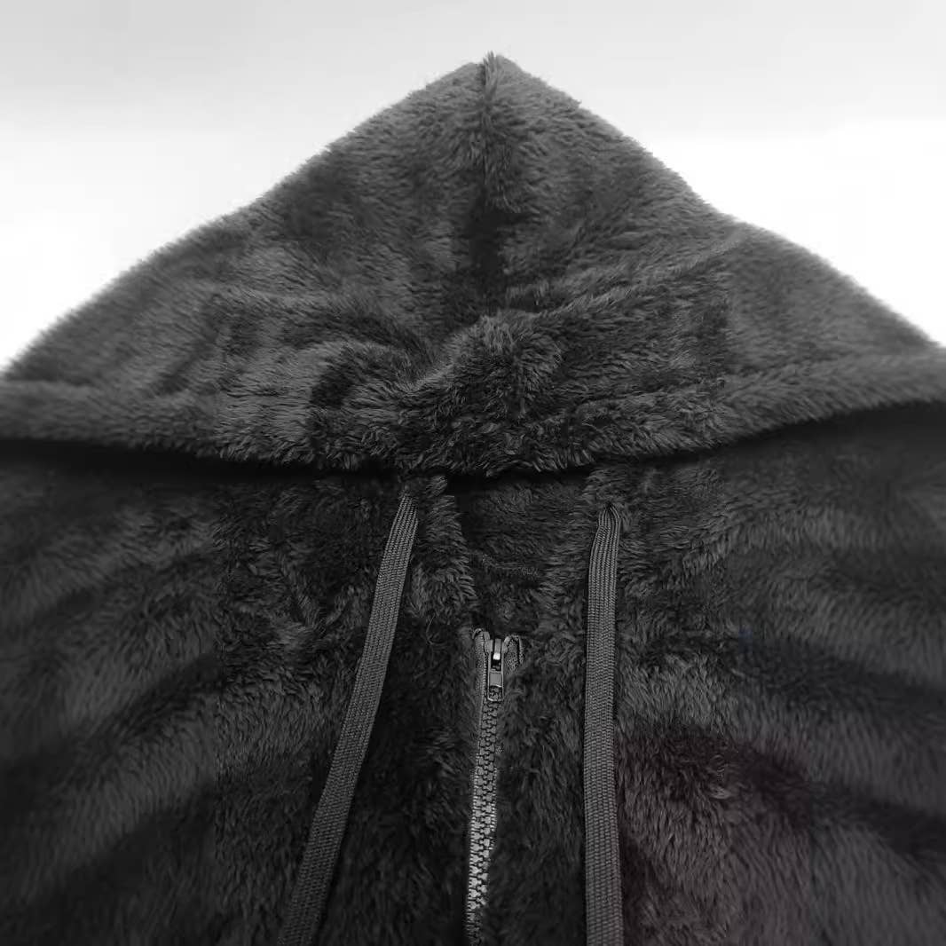 ALL-IN-ONE ZIP-UP COAT WITH SOLID COLORED POCKETS