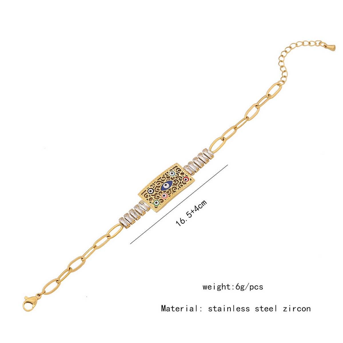 OIL DROP EYES PERSONALIZED ZIRCON BRACELET_CWAHA0879