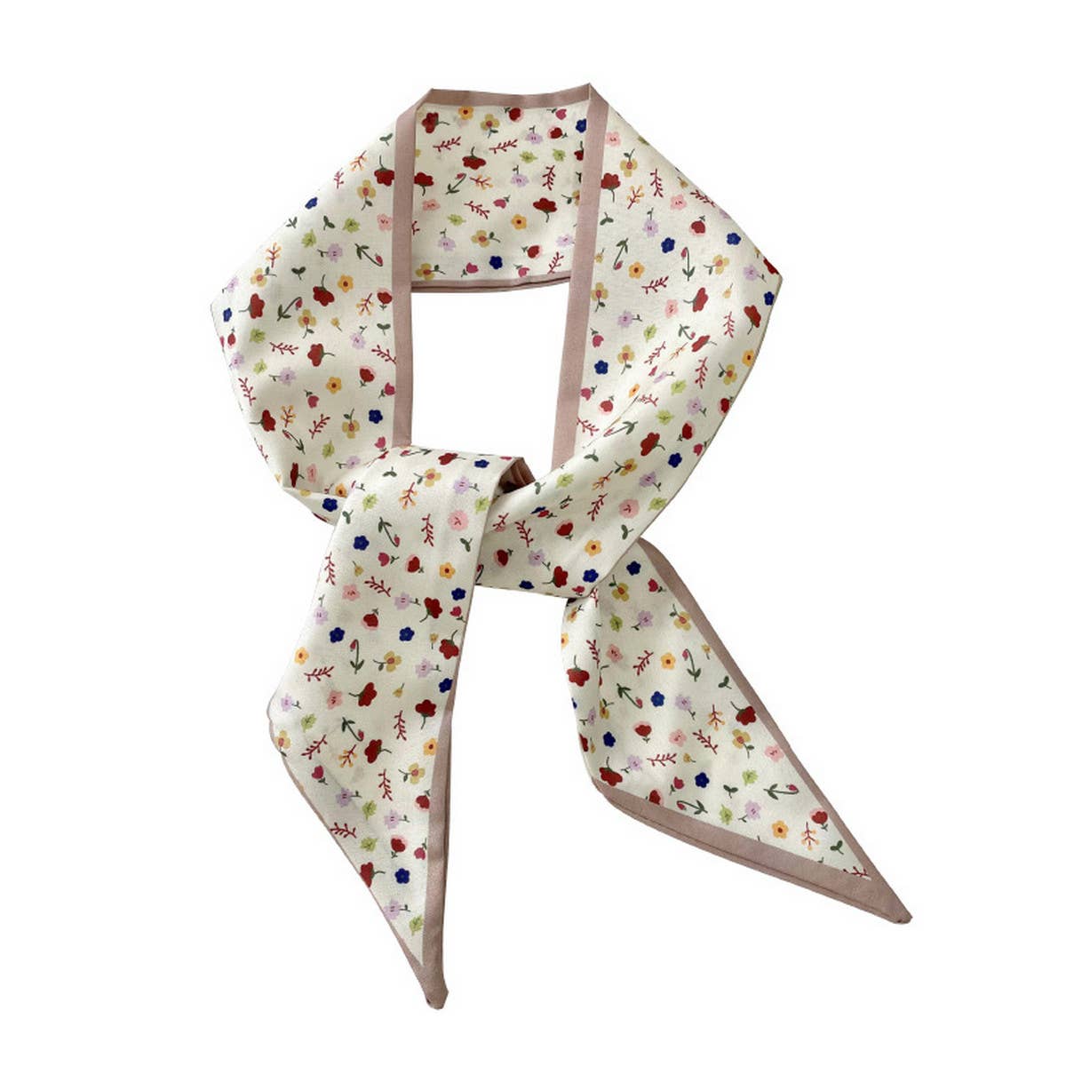 Neutral Long Twilly Scarf ? Hair Tie & Neck Ribbon