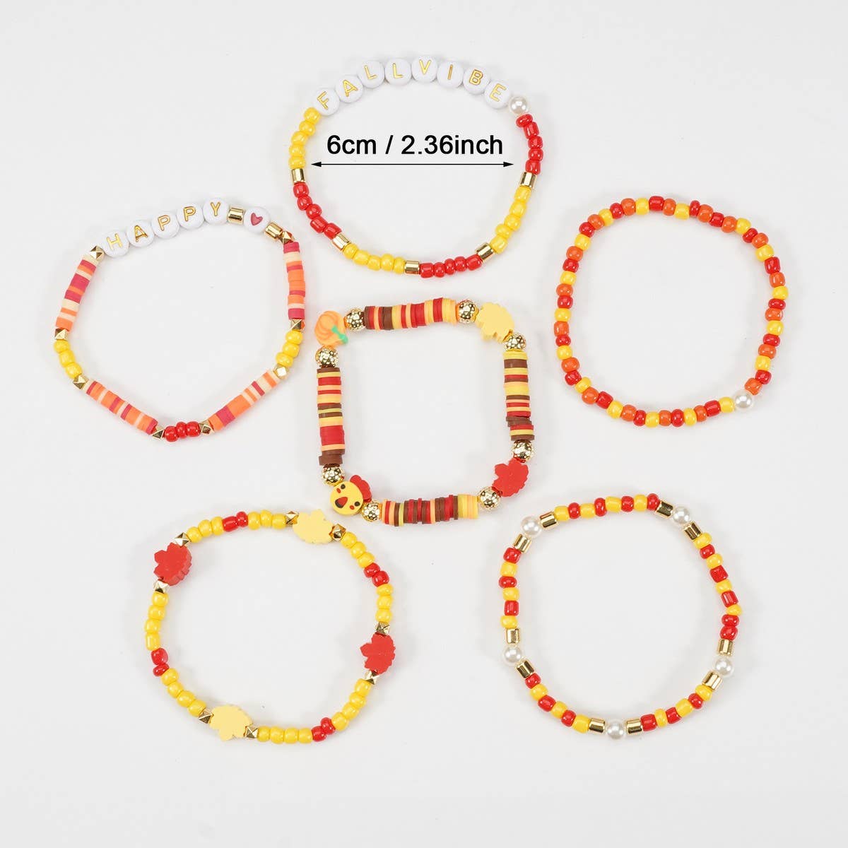 CWAJE05697_THANKSGIVING PUMPKIN MAPLE LEAF TURKEY BRACELET