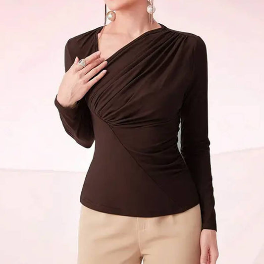 Lean neck slim pleated all-in-one base