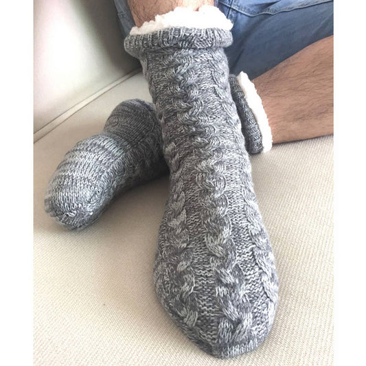 WINTER MEN LEG COVERS PLUSH INDOOR SLIPPERS