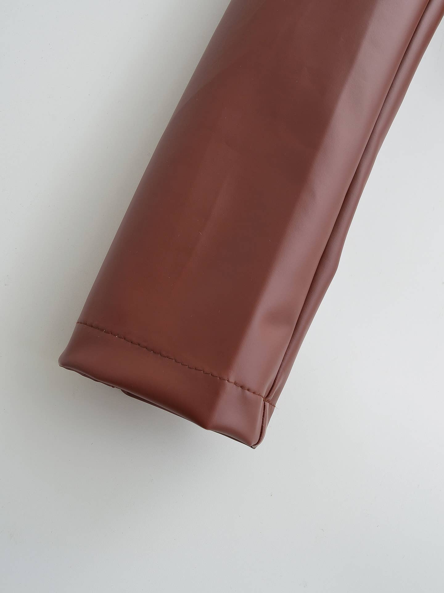 Stand-up collar slanted zipper leather jacket