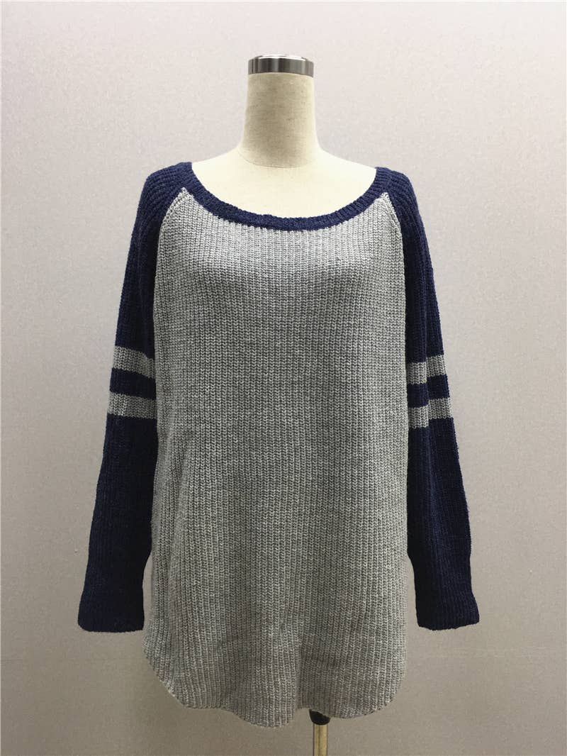 ALL-IN-ONE LONG LOOSE SOLID PULLOVER SWEATER