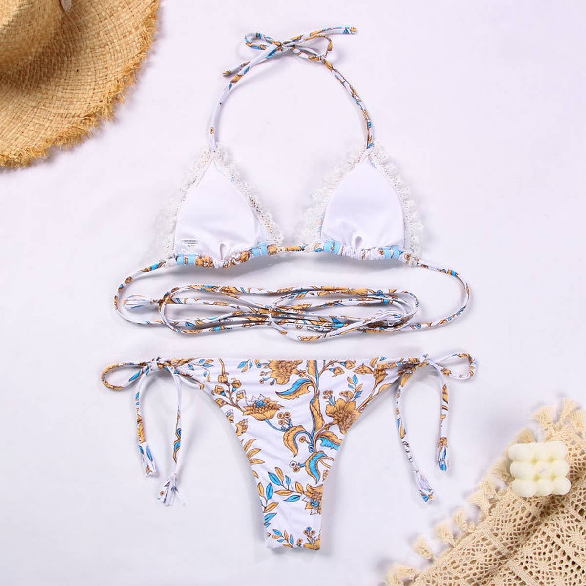 Sexy Lace-Up Bikini - Printed Women's Swimwear