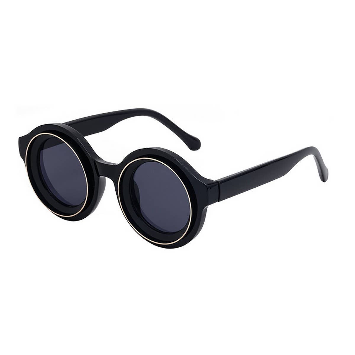 FASHIONABLE HIGH-END ROUND FRAME SUNGLASSES