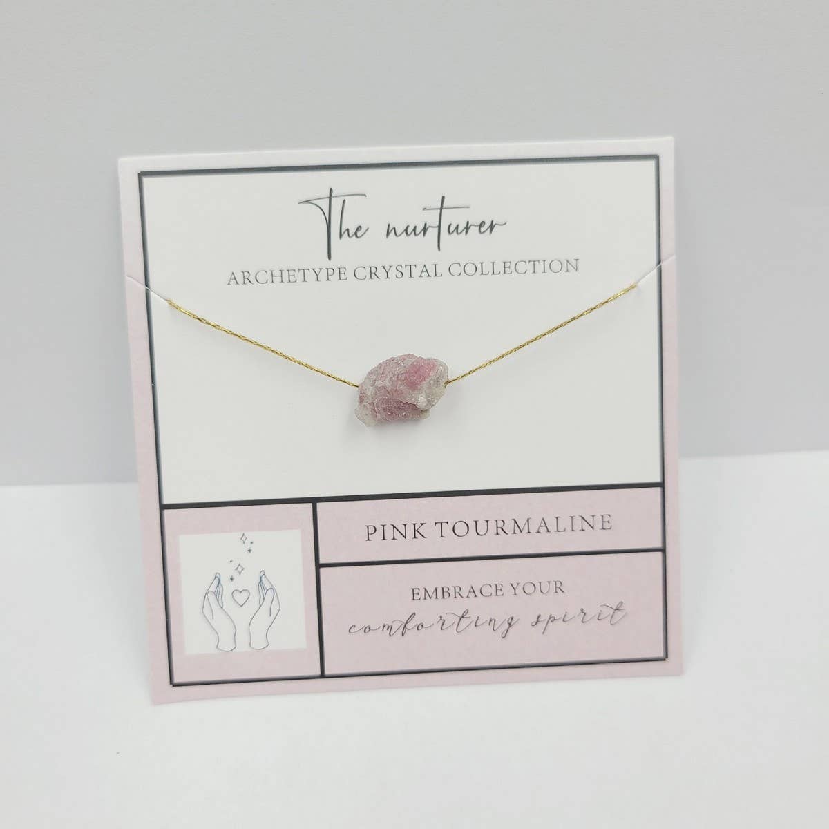 NATURAL STONE PENDANT NECKLACE WITH CARD