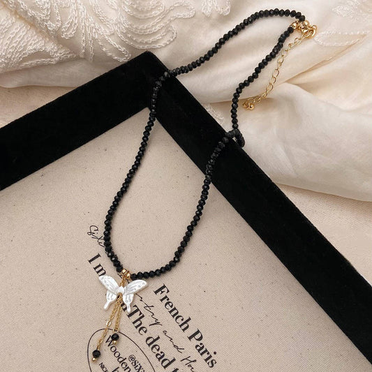 HOT GIRL STYLE BUTTERFLY BEADED NECKLACE FOR WOMEN