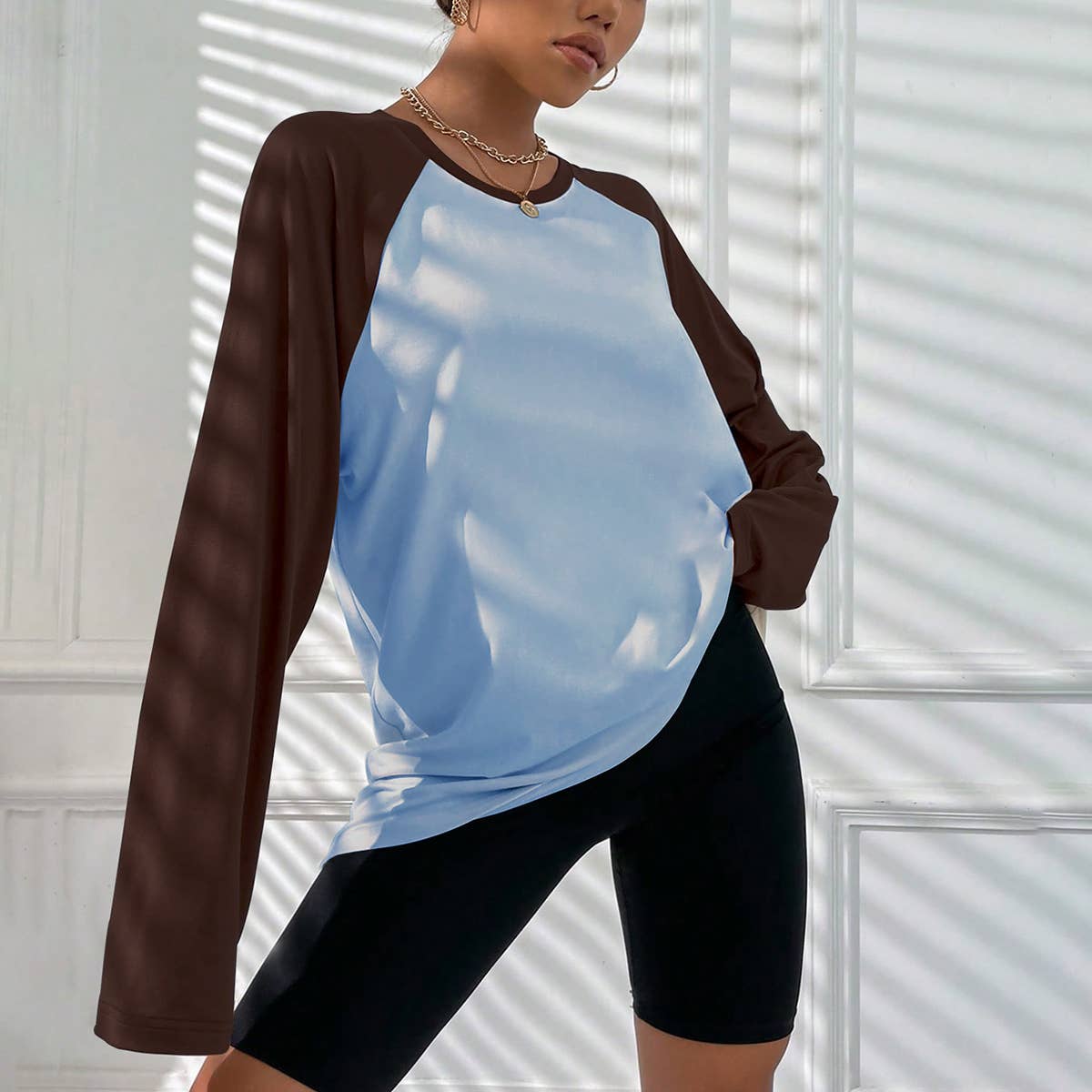 AMERICAN RETRO COLOR BUMP SHOULDER T-SHIRT